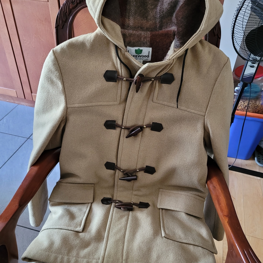 Kids Tan Pea Coat with Hood